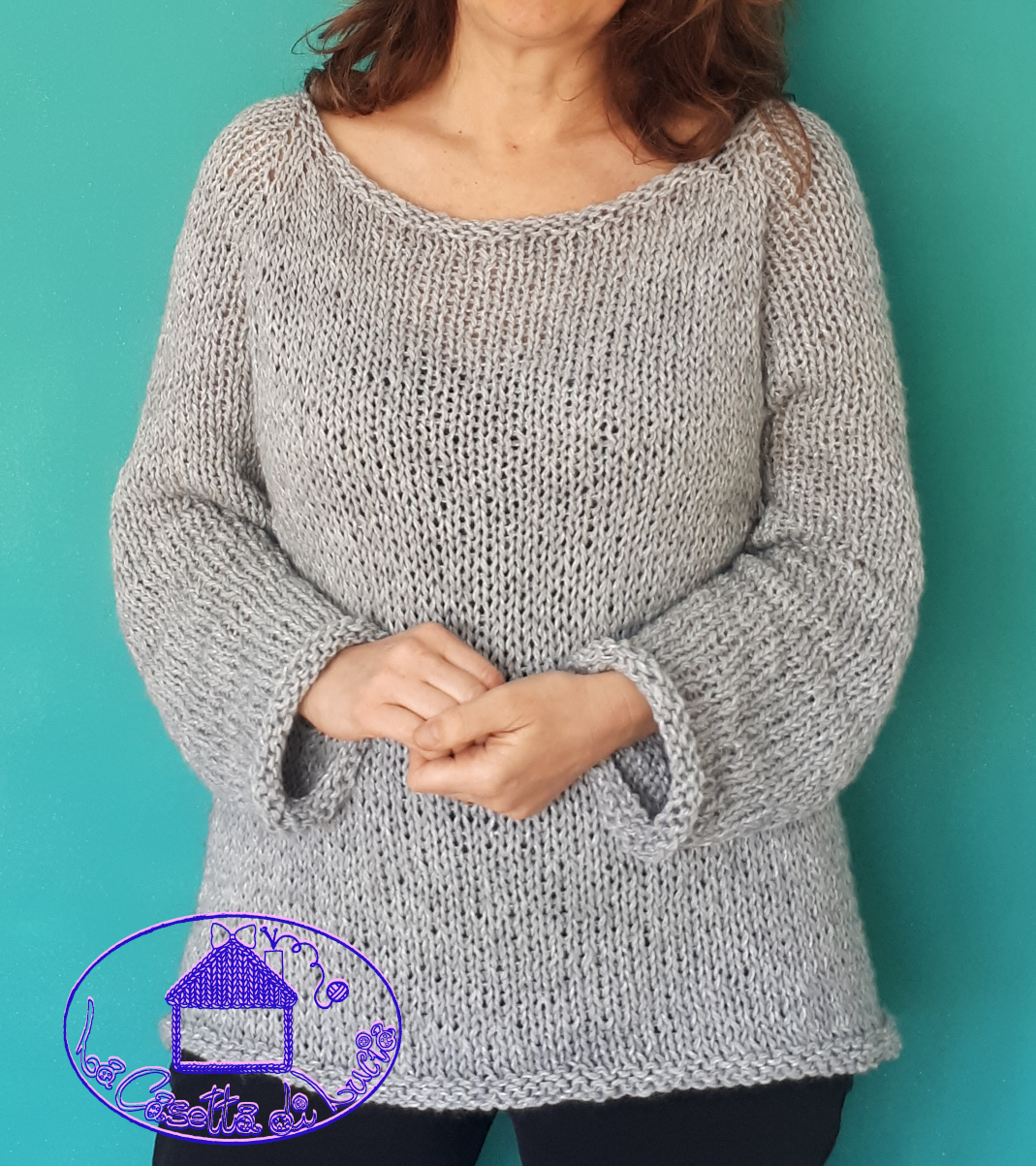 Maglia Mineral Top Down ai ferri grossi La Casetta di Lucia